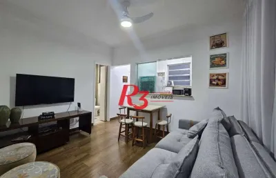 Apartamento com 1 dormitório para alugar, 58 m² por r$ 3.550,02/mês - boqueirão - santos/sp