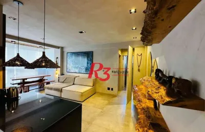 Apartamento com 1 dormitório para alugar, 57 m² por r$ 6.000,00/mês - ponta da praia - santos/sp