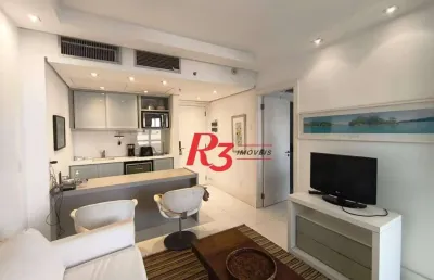 Apartamento com 1 dormitório para alugar, 50 m² por r$ 6.500,00/mês - boqueirão - santos/sp