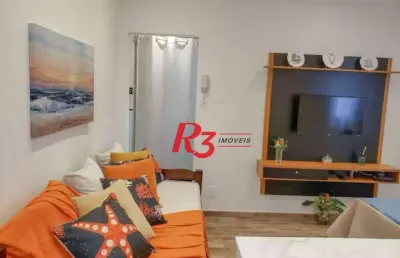 Kitnet com 1 dormitório para alugar, 30 m² - embaré - santos/sp