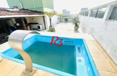 Cobertura com 4 dormitórios à venda, 360 m² por r$ 1.100.000,00 - jardim las palmas - guarujá/sp