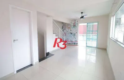 Sobrado com 2 dormitórios para alugar, 110 m² por r$ 3.400,00/mês - marapé - santos/sp