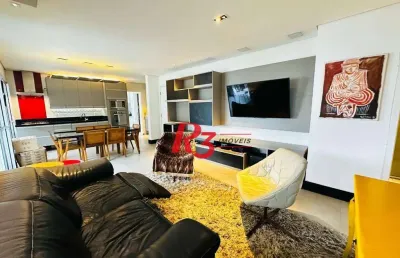 Apartamento com 3 dormitórios para alugar, 98 m² por r$ 6.000,00/mês - marapé - santos/sp