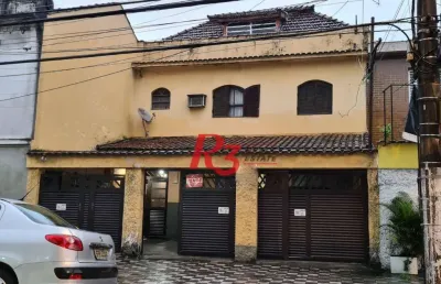 Sobrado com 4 dormitórios à venda, 291 m²  - encruzilhada - santos/sp