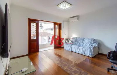 Apartamento com 4 dormitórios à venda, 150 m² - gonzaga - santos/sp