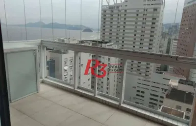 Apartamento com 1 dormitório para alugar, 46 m² por r$ 6.000,01/mês - boqueirão - santos/sp