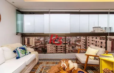 Apartamento com 3 dormitórios à venda, 171 m² - embaré - santos/sp