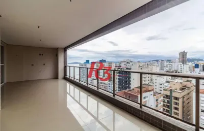Apartamento com 3 dormitórios à venda, 210 m² - embaré - santos/sp
