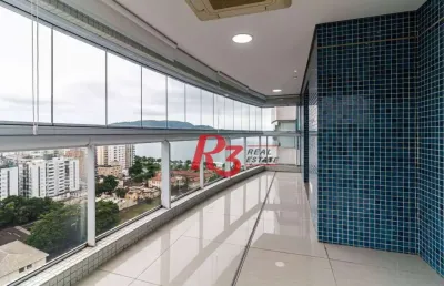 Apartamento com 4 dormitórios, 255 m² - venda por r$ 4.670.000,00 ou aluguel por r$ 33.130,83/mês - aparecida - santos/sp