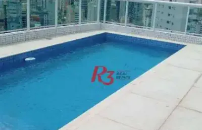 Cobertura à venda, 289 m² por r$ 3.990.000,00 - gonzaga - santos/sp
