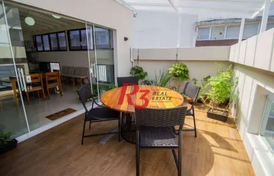Cobertura com 3 dormitórios à venda, 224 m² - josé menino - santos/sp