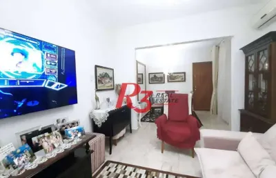 Apartamento com 1 dormitório à venda, 63 m² - campo grande - santos/sp