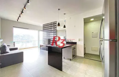 Apartamento com 1 dormitório para alugar, 53 m² por r$ 5.800,02/mês - pompéia - santos/sp