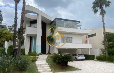 Sobrado à venda em campinas, alphaville dom pedro, com 4 suítes, com 465 m²