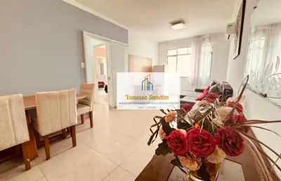 Apartamento no gonzaga, vista mar, mobiliado, 1 dormitório, elevador e vaga