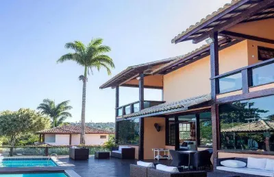 Casa alto padrão para temporada em armação dos búzios, ferradura, 11 dormitórios, 11 suítes, 14 banheiros, 4 vagas
