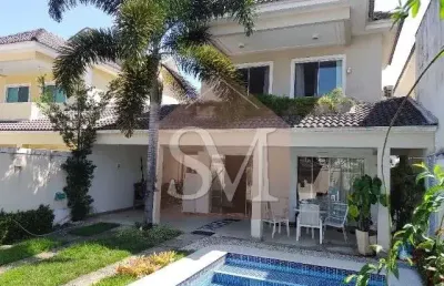 Casa tríplex de luxo no recreio dos bandeirantes, 4 suítes, 320m², condomínio riviera del sol, infraestrutura completa