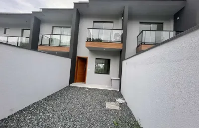 Sobrado  geminado novo  à venda no bairro anita garibaldi - joinville - sc, no valor de r$399.000,00