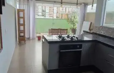 Cobertura locação 1 quarto escritório mobiliado área gourmet vila alice - santo andré - sp