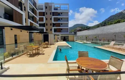 Ubatuba - apartamento alto padrão com 2 suítes e lazer completo : pé na areia
