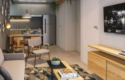 Condomínio helbot b.liv no brooklin, apartamento de 33m² com 1 dormitório, varanda, sem vaga.