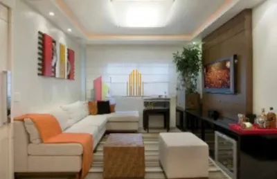 Apartamento de 85m² com dois dormitorios sendo uma suite, banheiro social e duas vagas de garagem. c