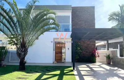 Casa alto padrão, com 4 dormitórios à venda, 353 m² por r$ 2.600.000 - massaguaçu - caraguatatuba/sp