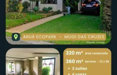 Sobrado com 3 dormitórios à venda, 320 m² por r$ 1.850.000 - aruã eco park - mogi das cruzes/sp