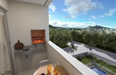 Belíssimo apartamento na planta em biguaçu com sacada e infraestrutura completa