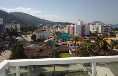 Linda cobertura com uma vista para serra e parcial para o mar na toninhas em ubatuba sp