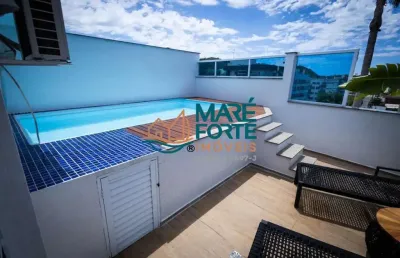 Cobertura com 04 dormitorios e piscina privativa pertinho do mar