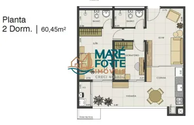 Apartamento de 02 dormitorios em condominio estilo resort (preço fechado)