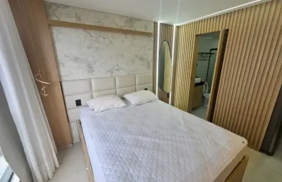 Flat pronto para morar, totalmente mobiliado, com ambientes modernos e funcionais no jardim oceania