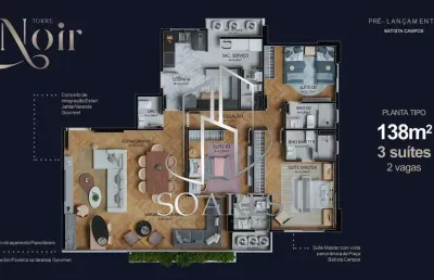 Torre noir – apto leal moreira com 2 vagas e área de lazer completa