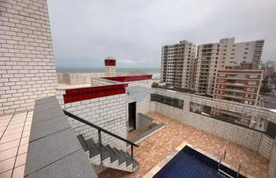 Cobertura vista mar com 05 dormitórios na vila tupi em praia grande - sp.