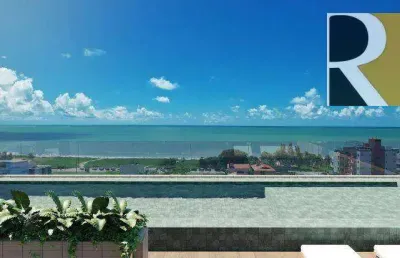Apartamento vista mar com 2 dormitórios à venda, 56 m² por r$ 450.000 - bessa - joão pessoa/pb