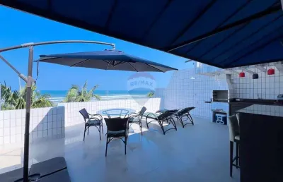Cobertura duplex à venda, frente ao mar em boracéia, bertioga - sp