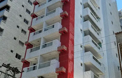 Excelente apartamento 1 dormitórios suíte localizado no canto do forte praia grande e