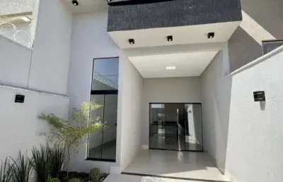 Linda casa 3 quartos com suite, pisicna e churrasqueira, alto padrão no res. santa fé mcmv