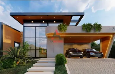 Casa linear no alphaville com 3 suítes, área gourmet e piscina!