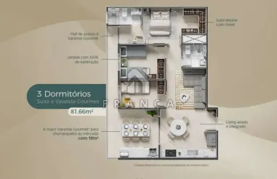 Apartamento com 3 quartos à venda no Loteamento Villa Branca, Jacareí 