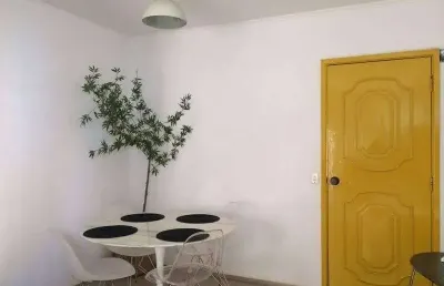 Apartamento semi mobiliado à venda em moema, 50 m², edifício new york, avenida rouxinol, 762, 1 dormitório, 1 vaga, próximo do shopping ibirapuera