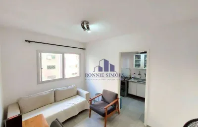 Apartamento mobiliado à venda em moema, 38 m², ed. vanessa, alameda dos jurupis, 921, 1 dormitório, sala, cozinha, 1 banheiro, próximo do shopping