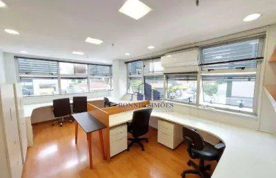 Sala comercial mobiliada para alugar, 45 m², ed. iraí office building, av. iraí, 3 salas, 2 banheiros, 1 vaga, próximo ao metrô e shopping ibirapuera