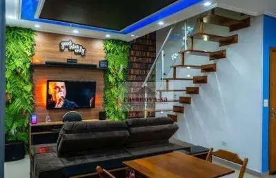 Cobertura com 3 dormitórios à venda, 90 m² por r$ 690.000,00 - vila assunção - santo andré/sp