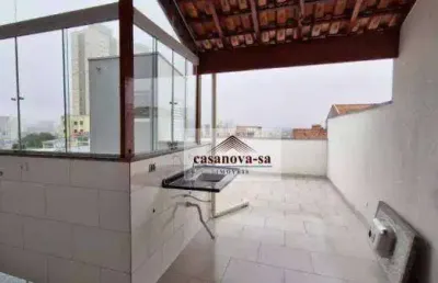 Cobertura com 2 dormitórios para alugar, 90 m² por r$ 2.220,00/mês - vila humaitá - santo andré/sp