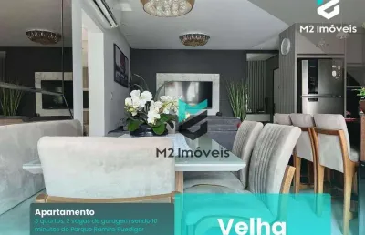 Lindo apartamento com 3 dormitórios à venda, 84 m² - velha - blumenau/sc