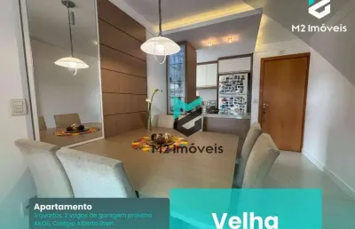 Apartamento com 3 dormitórios à venda, 75 m²  - velha - blumenau/sc