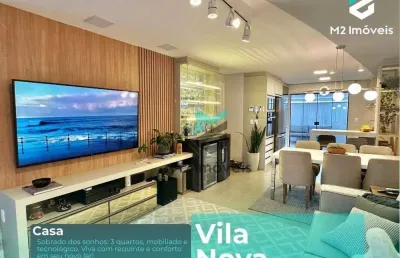 Casa seminova mobiliada com 3 dormitórios à venda, 135 m² por r$ 1.099.000,00 - vila nova - blumenau/sc