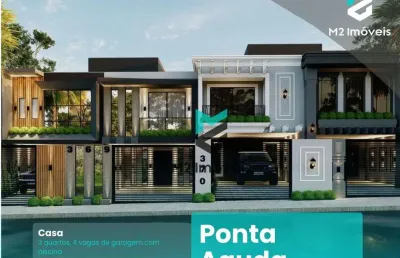 Imponente sobrado com 3suites, 4 vagas de garagem e espaço externo com piscina, no bairro ponta aguda blumenau!